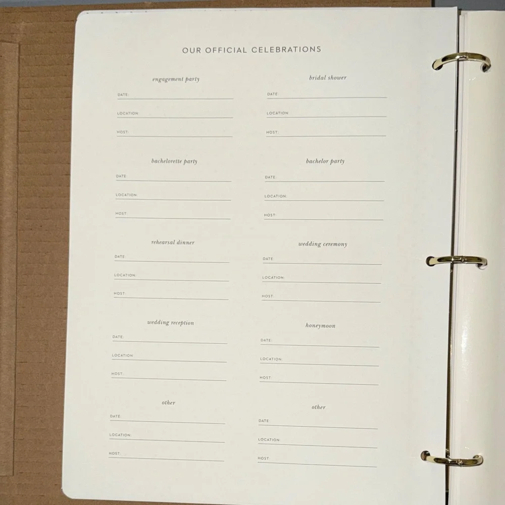 kate spade White and Black Bridal Planner and Pen